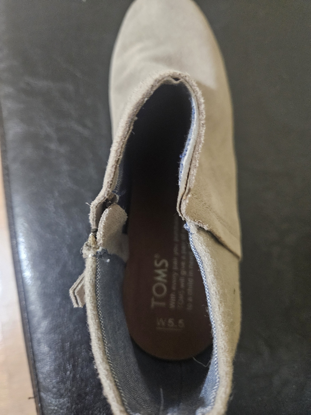 TOMS Kids Suede Ankle Boot in Beige/Tan